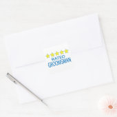 Vijf Star Groomsman Vierkante Sticker (Envelop)