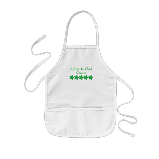 Vijf Star Junior Chef Personalized Apron Kinder Schort (Voorkant)