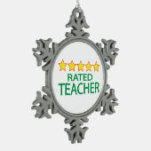 Vijf Star-leraar Tin Sneeuwvlok Ornament (Links)