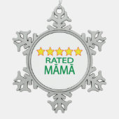 Vijf Star Māmā Tin Sneeuwvlok Ornament (Voorkant)