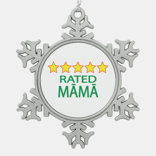 Vijf Star Māmā Tin Sneeuwvlok Ornament (Voorkant)