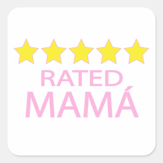 Vijf Star Mamá Vierkante Sticker (Voorkant)