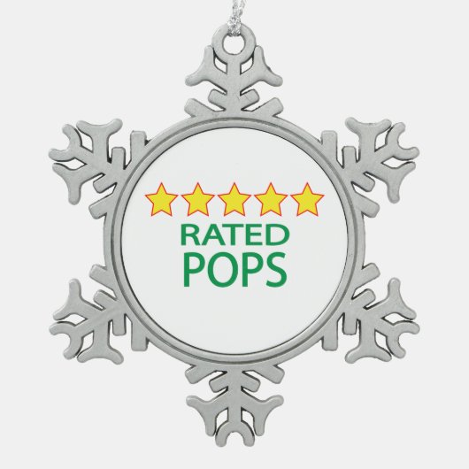 Vijf Star-Poppen Tin Sneeuwvlok Ornament (Voorkant)