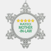 Vijf Star-schoonmoeder Tin Sneeuwvlok Ornament (Voorkant)