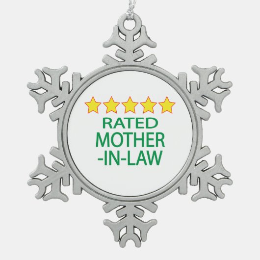 Vijf Star-schoonmoeder Tin Sneeuwvlok Ornament (Voorkant)
