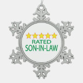 Vijf Star Son-in-law Tin Sneeuwvlok Ornament (Voorkant)