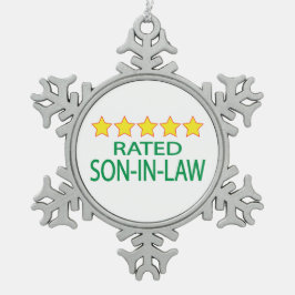 Vijf Star Son-in-law Tin Sneeuwvlok Ornament