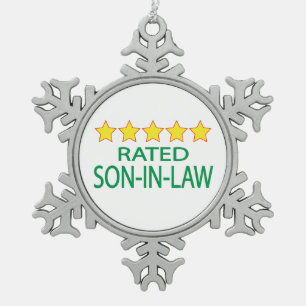 Vijf Star Son-in-law Tin Sneeuwvlok Ornament