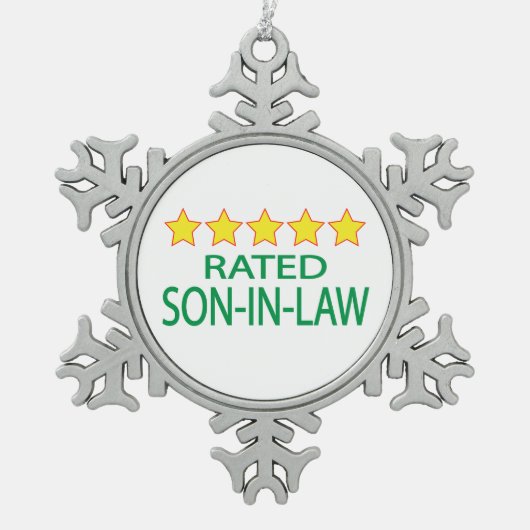 Vijf Star Son-in-law Tin Sneeuwvlok Ornament (Voorkant)