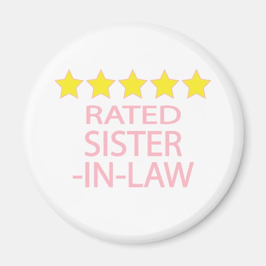 Vijf ster zuster-in-Law Magneet (Voorkant)