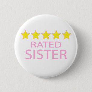 Vijf ster zuster ronde button 5,7 cm