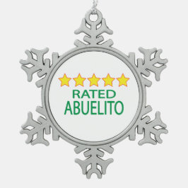 Vijf sterren Abuelito Tin Sneeuwvlok Ornament