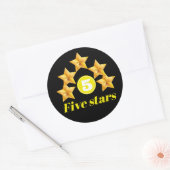 vijf sterren Amazing Ronde Sticker (Envelop)