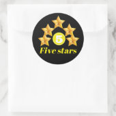 vijf sterren Amazing Ronde Sticker (Tas)