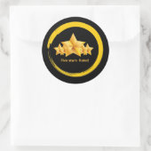 Vijf sterren beoordeeld ronde sticker (Tas)