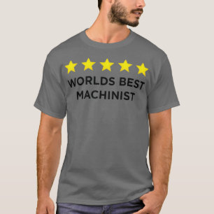 Vijf sterren Beste Machinist Rating Word T-shirt