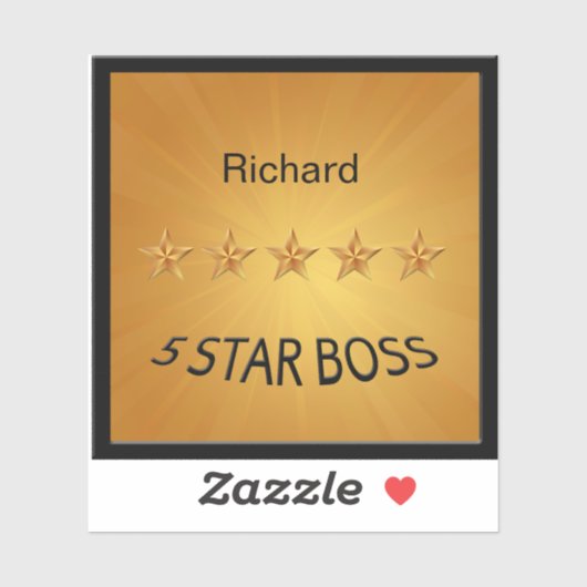 Vijf Sterren Boss Gold Sticker (Vel)