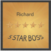 Vijf Sterren Boss Gold Sticker (Voorkant)