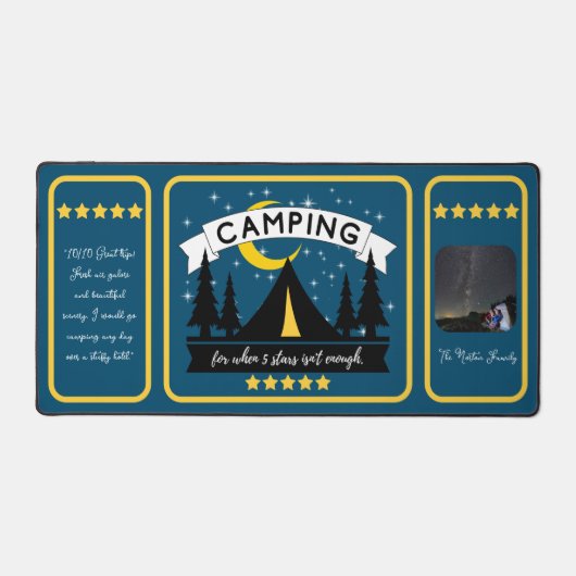 Vijf sterren camping foto bureaumat (Voorkant)