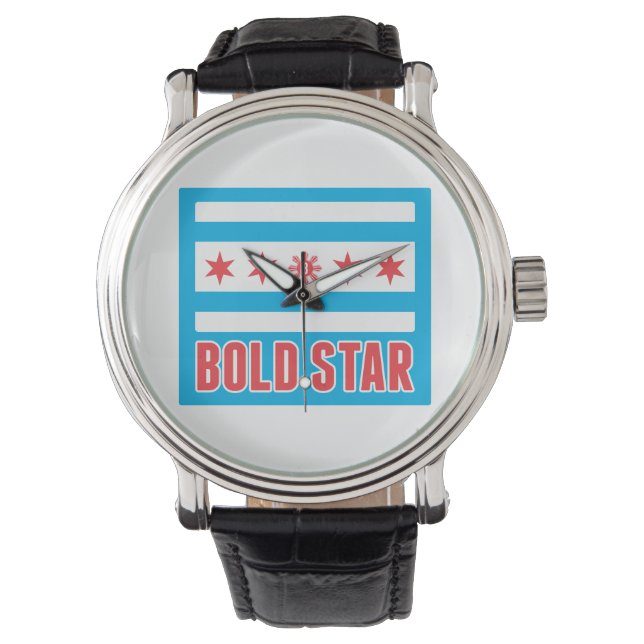 Vijf sterren CHI vlag Logo Horloge (Voorkant)