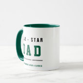 VIJF STERREN DAD met aangepaste namen Mok (Voorkant links)