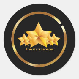 Vijf sterren diensten ronde sticker