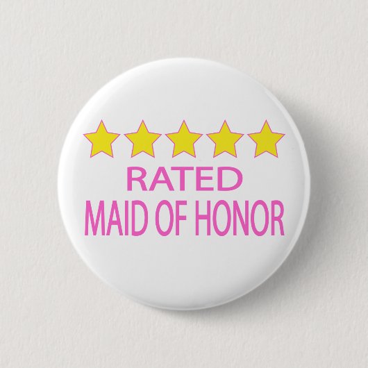 Vijf sterren-dienstmeisje ronde button 5,7 cm (Voorkant)