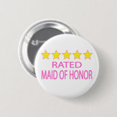 Vijf sterren-dienstmeisje ronde button 5,7 cm (Voorkant /achterkant)