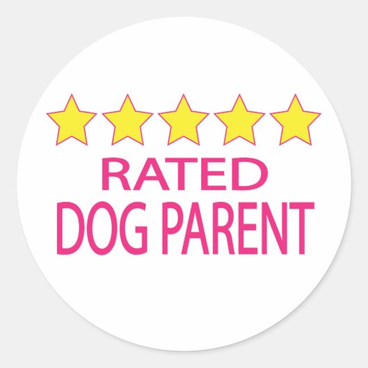 Vijf sterren Dog Parent Ronde Sticker (Voorkant)