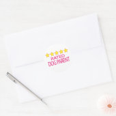 Vijf sterren Dog Parent Ronde Sticker (Envelop)