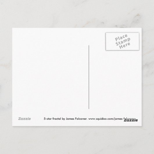 Vijf sterren-fractal briefkaart (Achterkant)