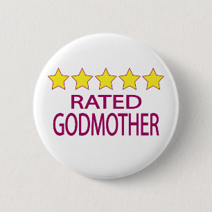 Vijf Sterren Godmoeder Ronde Button 5,7 Cm