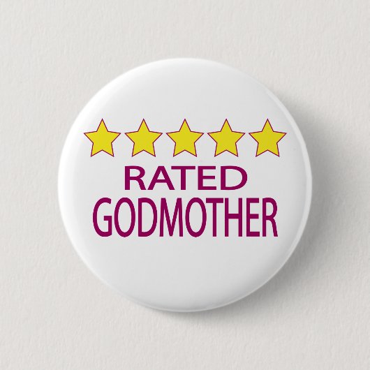 Vijf Sterren Godmoeder Ronde Button 5,7 Cm (Voorkant)
