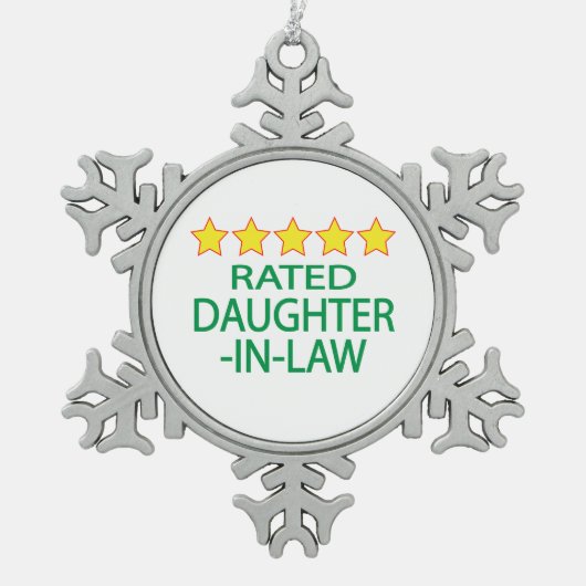 Vijf sterren in de wet tin sneeuwvlok ornament (Voorkant)