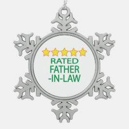 Vijf sterren in de wet tin sneeuwvlok ornament