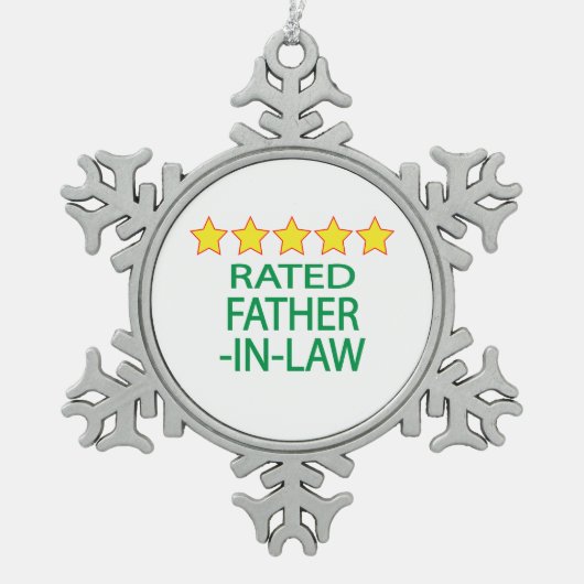 Vijf sterren in de wet tin sneeuwvlok ornament (Voorkant)