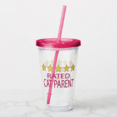 Vijf sterren Kat Parent Acryl Drinkbeker (Achterkant)