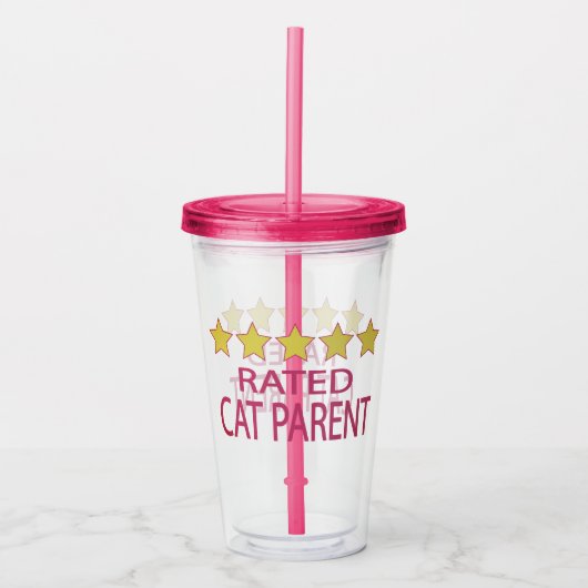 Vijf sterren Kat Parent Acryl Drinkbeker (Voorkant)