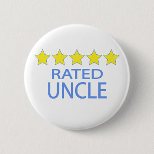 Vijf sterren oom ronde button 5,7 cm