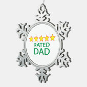 Vijf sterren pa tin sneeuwvlok ornament (Rechts)