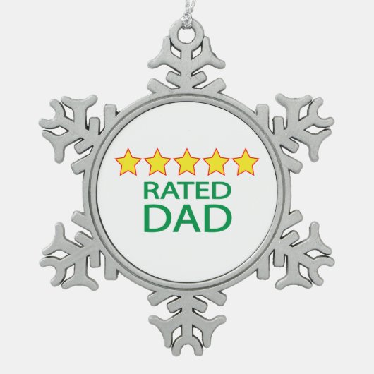 Vijf sterren pa tin sneeuwvlok ornament (Voorkant)