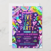 Vijf Sterren Party Neon Glow Spa Make-up 5e verjaa Kaart (Voorkant)