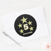 Vijf sterren ronde sticker (Envelop)