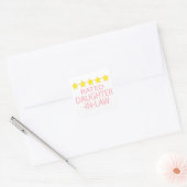 Vijf-sterren schoondochter vierkante sticker (Envelop)