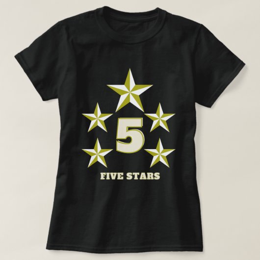 Vijf sterren t-shirt (Design voorkant)