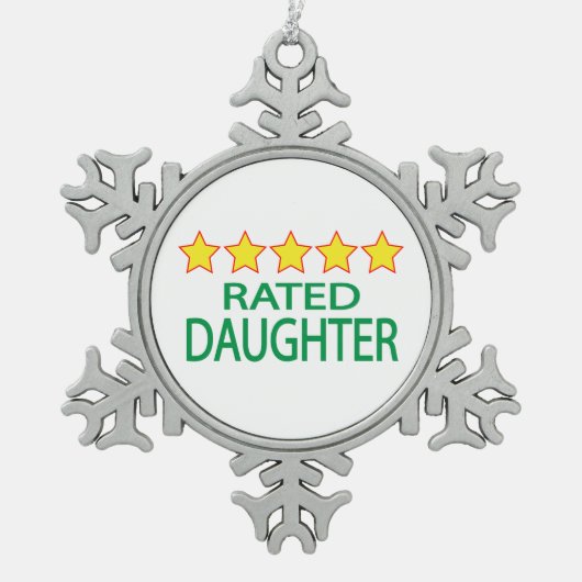 Vijf sterren tin sneeuwvlok ornament (Voorkant)