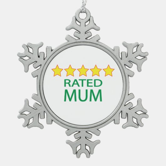 Vijf sterren tin sneeuwvlok ornament (Voorkant)