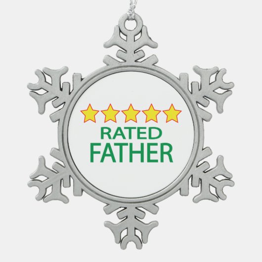 Vijf sterren vader tin sneeuwvlok ornament (Voorkant)
