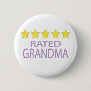 Vijf sterrengrootma ronde button 5,7 cm