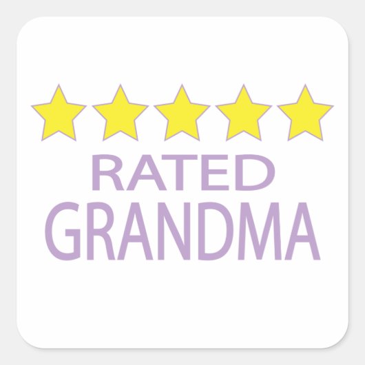 Vijf sterrengrootma vierkante sticker (Voorkant)
